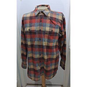 L.L Bean Men's XLT 17.5/36 Flannel Shirt 100% Cotton Plaid 2 Front Pockets Used